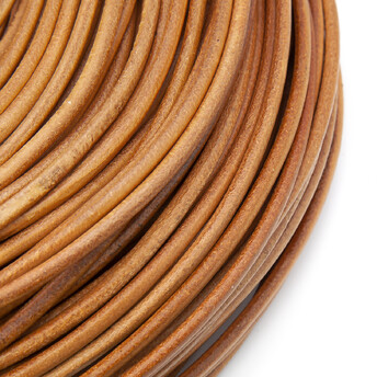 Шнур кожаный 4 мм 1 м Натуральный