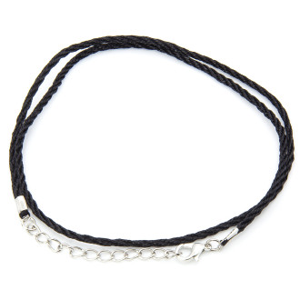 Шнурок на шею Милан 2 мм 43 см 1 шт. Черный