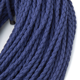 Шнур кожзам Плетеный Матовый 3 мм 1 м Синий темный