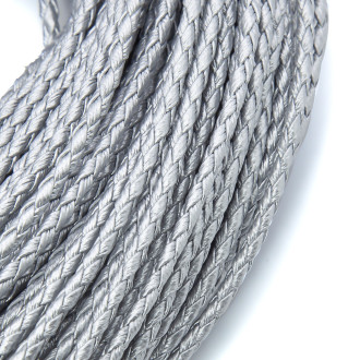 Шнур кожзам Плетеный Матовый 3 мм 1 м Серебристый