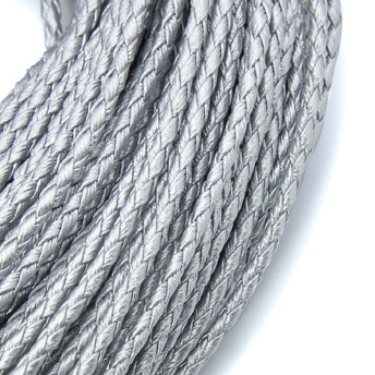 Шнур кожзам Плетеный Матовый 3 мм 1 м Серебристый