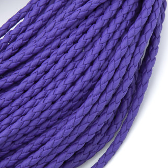 Шнур кожзам Плетеный Матовый 3 мм 1 м Фиолетовый