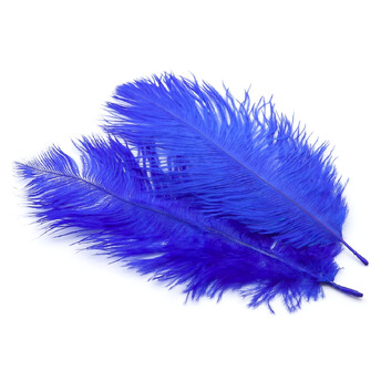 Перья страуса ЮАР 15-20 см 1 шт. Синий