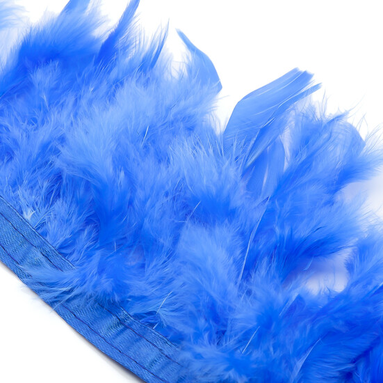 Перьевая лента из индюшиных перьев боа 1 м перо 7-15 см лента 15 мм Синий
