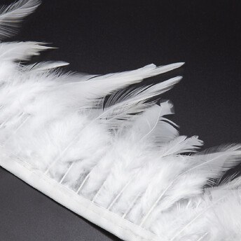 Перьевая лента из индюшиных перьев боа 1 м перо 7-13 см лента 10 мм Белый