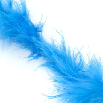 Пуховая нить из индюшиного пуха боа 2 м (+-6,5 г) 5 см нить 2 мм Голубой