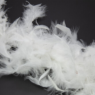 Пухо-перьевая нить из индюшиного пуха боа 2 м (+-38 г) 20 см нить 5 мм Белый