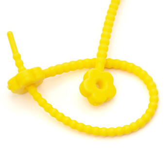 Стяжка силиконовая Цветок со стопом 20 см Желтый