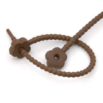 Стяжка силиконовая Цветок со стопом 20 см Коричневый