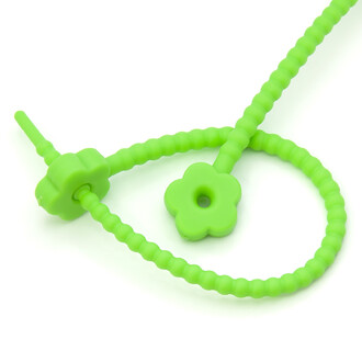 Стяжка силиконовая Цветок со стопом 20 см Салатовый