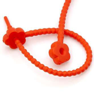 Стяжка силиконовая Цветок со стопом 20 см Красный