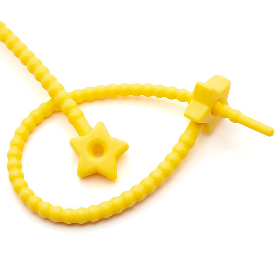 Стяжка силиконовая Звездочка со стопом 20 см Желтый
