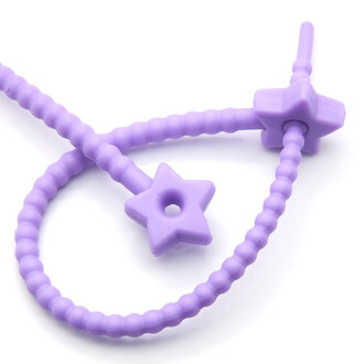 Стяжка силиконовая Звездочка со стопом 20 см Фиолетовый