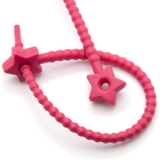 Стяжка силіконова Зірочка зі стопом 20 см Рожевий