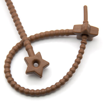 Стяжка силиконовая Звездочка со стопом 20 см Коричневый