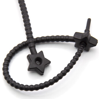 Стяжка силиконовая Звездочка со стопом 20 см Черный