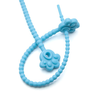 Стяжка силиконовая Лапка со стопом 20 см Голубой