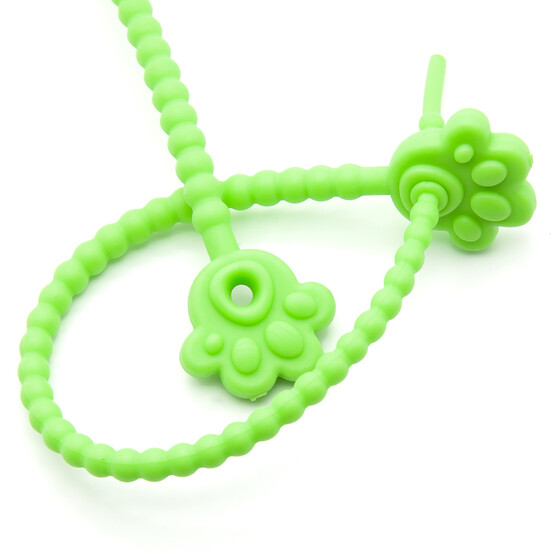 Стяжка силиконовая Лапка со стопом 20 см Салатовый