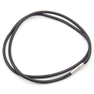 Шнурок на шею Плетеный замок поворотный нержав.сталь 1 шт. 40х0,3 см Черный