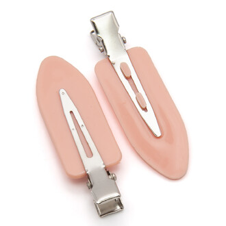 Заколка для волос основа пластиковая 10 шт. 59х18 мм Розовый