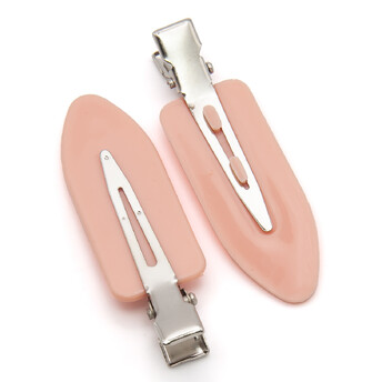 Заколка для волос основа пластиковая 10 шт. 59х18 мм Розовый