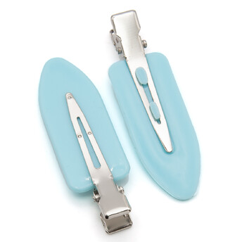 Заколка для волос основа пластиковая 10 шт. 59х18 мм Голубой