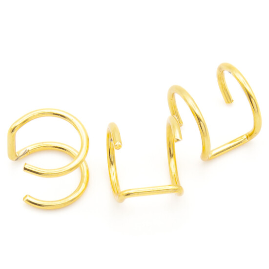 Кафф, серьга U-подобная, из нержавеющей стали, размер 8х8х1,2мм, цвет Золото, 1 шт.