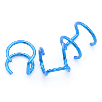 Кафф, серьга U-подобная, из нержавеющей стали, размер 8х8х1,2мм, цвет Голубой, 1 шт.