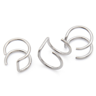 Кафф, серьги U-подобная, из нержавеющей стали, размер 8х8х1,2мм, цвет Платина, 1шт.