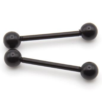Штанга акриловая, серьга для пирсинга, размер 16х5х1,6мм, цвет Черный, 1 шт.