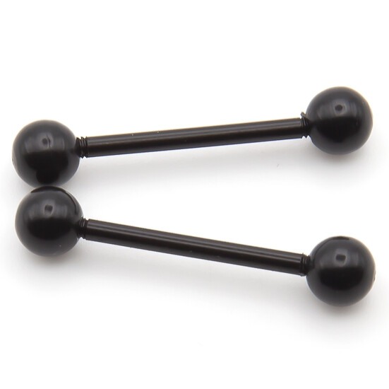 Штанга акриловая, серьга для пирсинга, размер 16х5х1,6мм, цвет Черный, 1 шт.