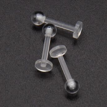 Лабрет акриловый, шарик, серьга для пирсинга, размер 8х3,3х1,2мм, цвет Прозрачный, 1 шт.