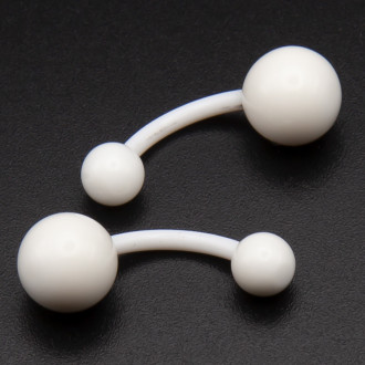 Серьга для пирсинга Банан, акриловая, размер 10х8/5х1,6мм, цвет Белый, 1 шт.