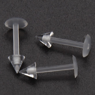 Лабрет акриловый, шип, серьга для пирсинга, размер 8х3х1,2мм, цвет Прозрачный, 1 шт.