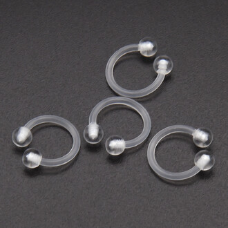 Серьга для пирсинга Кольцо шарик, акриловое, размер 8х3,3х1,2мм, цвет Прозрачный, 1 шт.