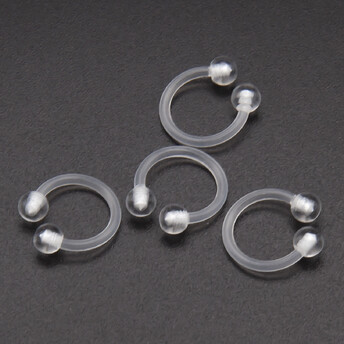 Серьга для пирсинга Кольцо шарик, акриловое, размер 8х3,3х1,2мм, цвет Прозрачный, 1 шт.