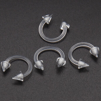 Серьга для пирсинга Кольцо шип, акриловое, размер 8х3,6х1,2мм, цвет Прозрачный, 1 шт.