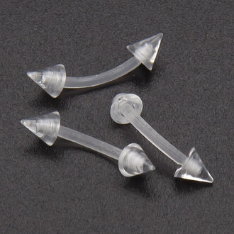 Серьга для пирсинга Банан, шип, акриловая, размер 10х3,3х1,2мм, цвет Прозрачный, 1 шт.