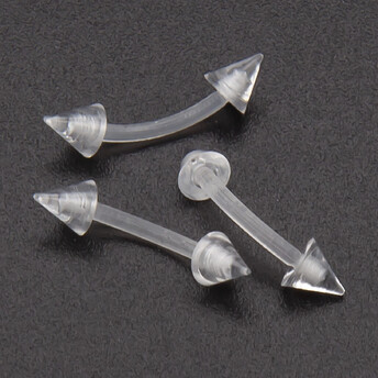 Серьга для пирсинга Банан, шип, акриловая, размер 10х3,3х1,2мм, цвет Прозрачный, 1 шт.