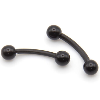 Серьга для пирсинга Банан, шарик, акриловая, размер 10х3,3х1,2мм, цвет Черный, 1 шт.