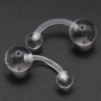Серьга для пирсинга Банан, шарик, акриловая, размер 10х8/5х1,6мм, цвет Прозрачный, 1 шт.