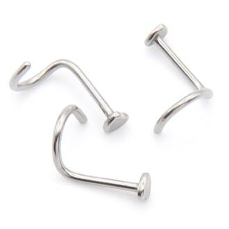 Серьга для пирсинга Нострил сердце, из нержавеющей стали, размер 2,5х7х0,8мм, цвет Платина, 1 шт.