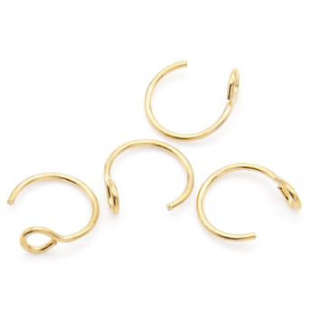 Серьга для пирсинга Полукольцо, из нержавеющей стали, размер 8х1мм, цвет Золото, 1 шт.