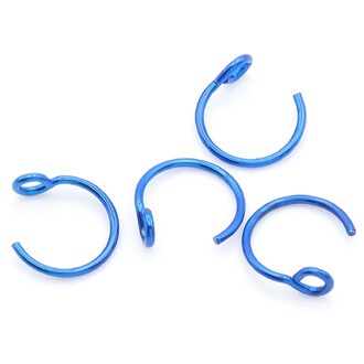 Серьга для пирсинга Полукольцо, из нержавеющей стали, размер 8х1мм, цвет Синий, 1 шт.