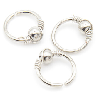 Серьга для пирсинга Кольцо с декором, размер 6х0,8мм, цвет Серебристый, 1 шт.