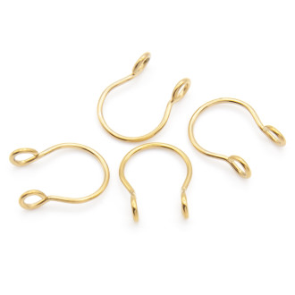 Серьга для пирсинга Полукольцо, размер 4х8х1мм, цвет Золото, 1 шт.