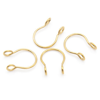 Серьга для пирсинга Полукольцо, размер 4х8х1мм, цвет Золото, 1 шт.