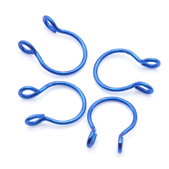 Серьга для пирсинга Полукольцо, размер 4х8х1мм, цвет Синий, 1 шт.