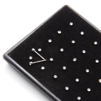 Серьга для пирсинга Прямая, из медицинской стали, 10 шт, размер 9х0,6мм, цвет Платина