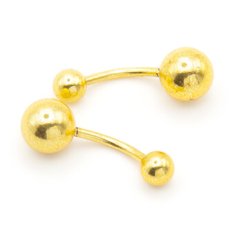 Серьга для пирсинга Банан шарик, размер 12х5/8х1,4мм, цвет Золотистый, 1 шт.